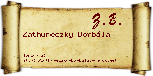 Zathureczky Borbála névjegykártya
